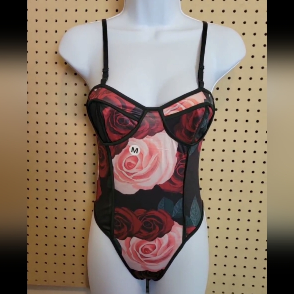 Mesh floral bodysuit
